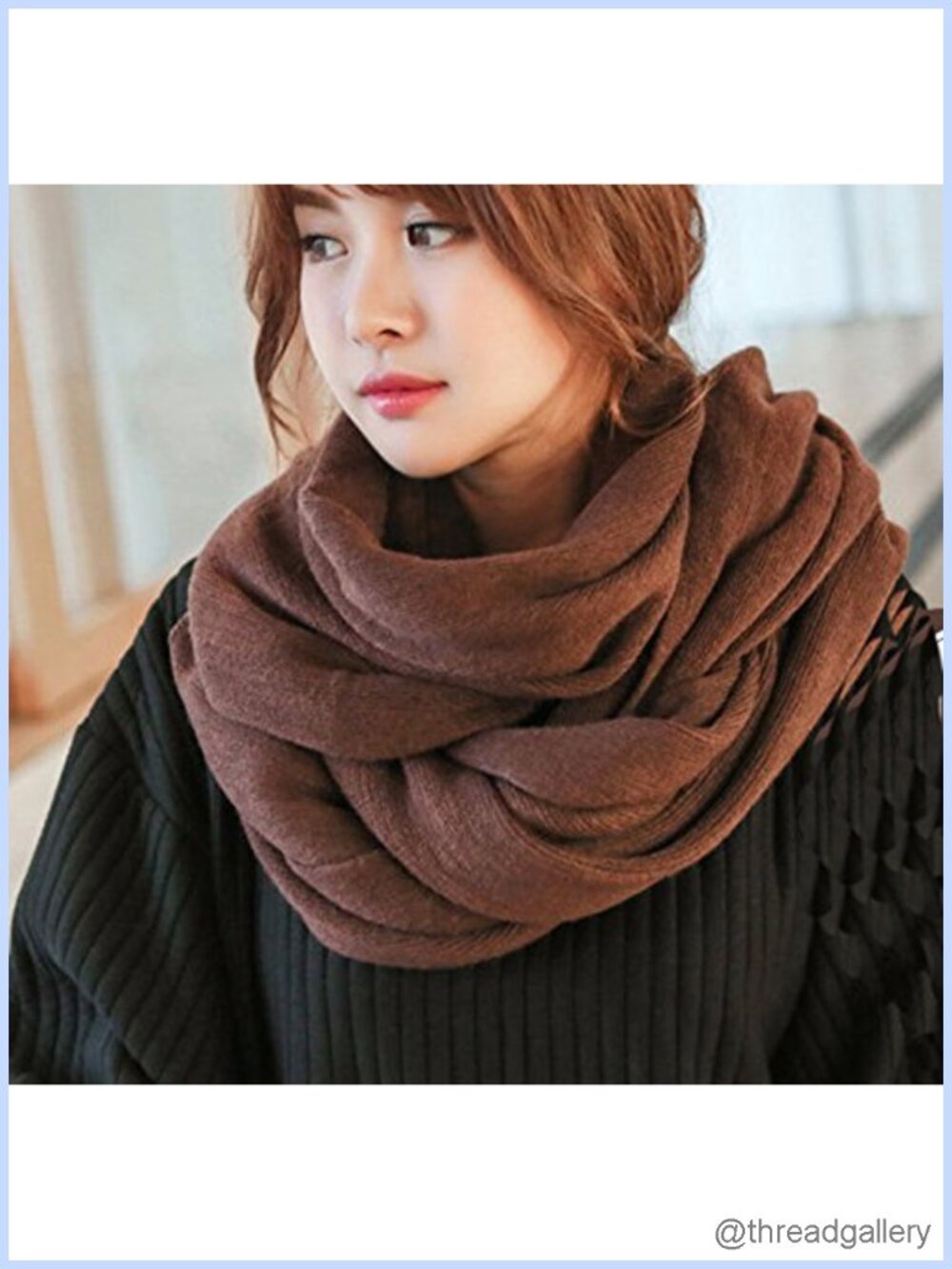 Womens Faux Wool Infinity Scarf Warm Winter Blanket Wrap Oversized - Picture 2 of 6